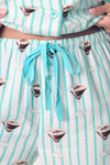 P.J Salvage Espresso Martini 3-Piece Flannel PJ Set in Pool Blue