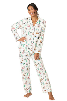  P.J Salvage Sleigh All Day 3-Piece Flannel PJ Set in White