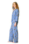 P.J Salvage Teacup Pups 3-Piece Flannel PJ Set in Denim