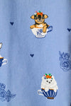 P.J Salvage Teacup Pups 3-Piece Flannel PJ Set in Denim
