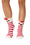 PJ Salvage Holiday Pug Plush Fun Socks in Ivory