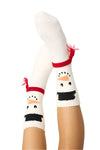 PJ Salvage Snowman Plush Fun Socks in White