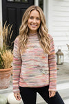 Habitat Clothes to Live in Highland Hues Mixed Stitched Pullover in Wineberry