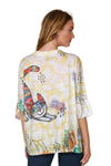 Inoah "Skittles" One Size V-Neck Dolman Sleeve Top T995BO-AE143