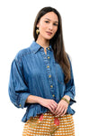 Ivy Jane Denim Jacket with Ruffle Peplum