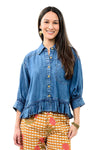 Ivy Jane Denim Jacket with Ruffle Peplum