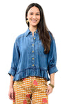 Ivy Jane Denim Jacket with Ruffle Peplum