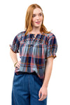 Ivy Jane Smocked Neck Top in Navy