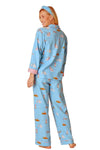 P.J Salvage Pampered Cat 3-Piece Flannel PJ Set in Blue Elixir