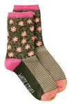 White Stuff Floral Stripe Ankle Sock