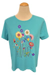 Sabaku Artwear Alone In A Garden Short Sleeve Tee in Turquoise