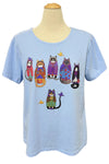 Sabaku Artwear Catryoshka Short Sleeve Tee in Blue Sky
