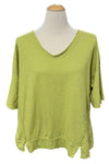Saga Cotton Extended Sleeve Crop Tee in Moss AU3163