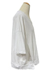 Saga Cotton Extended Sleeve Crop Tee in White AU3163