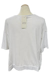 Saga Cotton Extended Sleeve Crop Tee in White AU3163