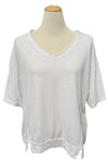 Saga Cotton Extended Sleeve Crop Tee in White AU3163