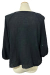 Saga Cotton Gauze Crinkle Tie Front Top in Black Style 66887