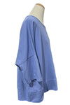 Saga Cotton Hem Detail Loose Tee in Periwinkle Style AU2235