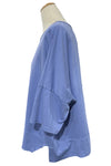 Saga Cotton Hem Detail Loose Tee in Periwinkle Style AU2235