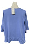 Saga Cotton Hem Detail Loose Tee in Periwinkle Style AU2235