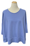 Saga Cotton Hem Detail Loose Tee in Periwinkle Style AU2235