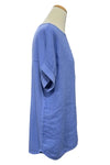 Saga Cotton/Linen Curved Hem Top in Periwinkle 2636