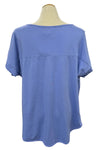 Saga Cotton/Linen Curved Hem Top in Periwinkle 2636