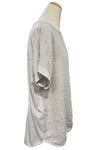 Saga Cotton/Linen Curved Hem Top in Sand 2636