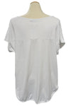 Saga Cotton/Linen Curved Hem Top in White 2636