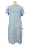 Saga Cotton/Linen Pouch Pocket Dress in Blue 1127