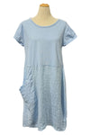 Saga Cotton/Linen Pouch Pocket Dress in Blue 1127