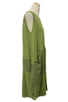 Saga Cotton/Linen Sleeveless Dress in Kiwi 1989