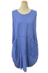 Saga Cotton/Linen Sleeveless Dress in Periwinkle 1989
