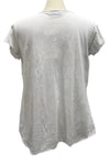 Saga Cotton V-Neck Raw Edge Short Sleeve Tee in White Style AU3161