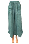 Saga Linen Button Hem Pants with Front Pockets in Seablue GN3248