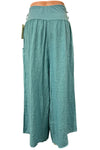 Saga Linen Button Pocket Pants in Seablue Style 1847