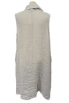 Saga Linen Cowl Neck Half Floral Dress in Sand 32021
