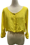Saga Linen Crop Jacket in Yellow Style GN31170