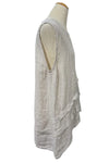 Saga Linen Diagonal Pleat Tank in Sand GN31009
