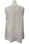 Saga Linen Diagonal Pleat Tank in Sand GN31009
