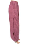 Saga Linen Faux Side Slit Pants in Berry GN3805