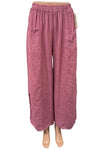 Saga Linen Faux Side Slit Pants in Berry GN3805