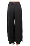 Saga Linen Faux Side Slit Pants in Black GN3805