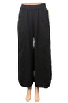 Saga Linen Faux Side Slit Pants in Black GN3805