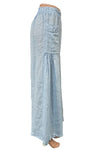 Saga Linen Front Pocket Shirred Pants in Blue 31322