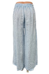 Saga Linen Front Pocket Shirred Pants in Blue 31322