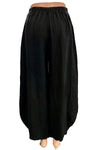 Saga Linen Genie Pants with Raw Trim in Black Style GN30220