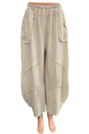 Saga Linen Genie Pants with Raw Trim in Sand Style GN30220