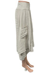 Saga Linen Layered Skirt with Pockets in Sand 4415