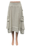 Saga Linen Layered Skirt with Pockets in Sand 4415